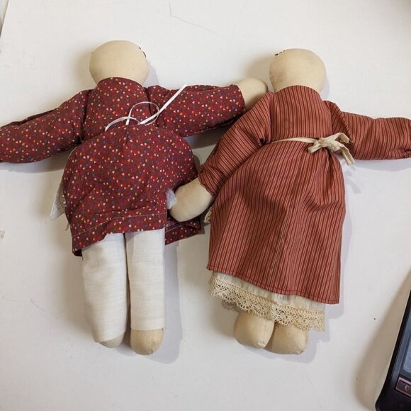 vintage Folk Art Dorothy Rag Doll Handmade Primitive Doll Embroidered lot of 2 1 - Picture 5 of 8
